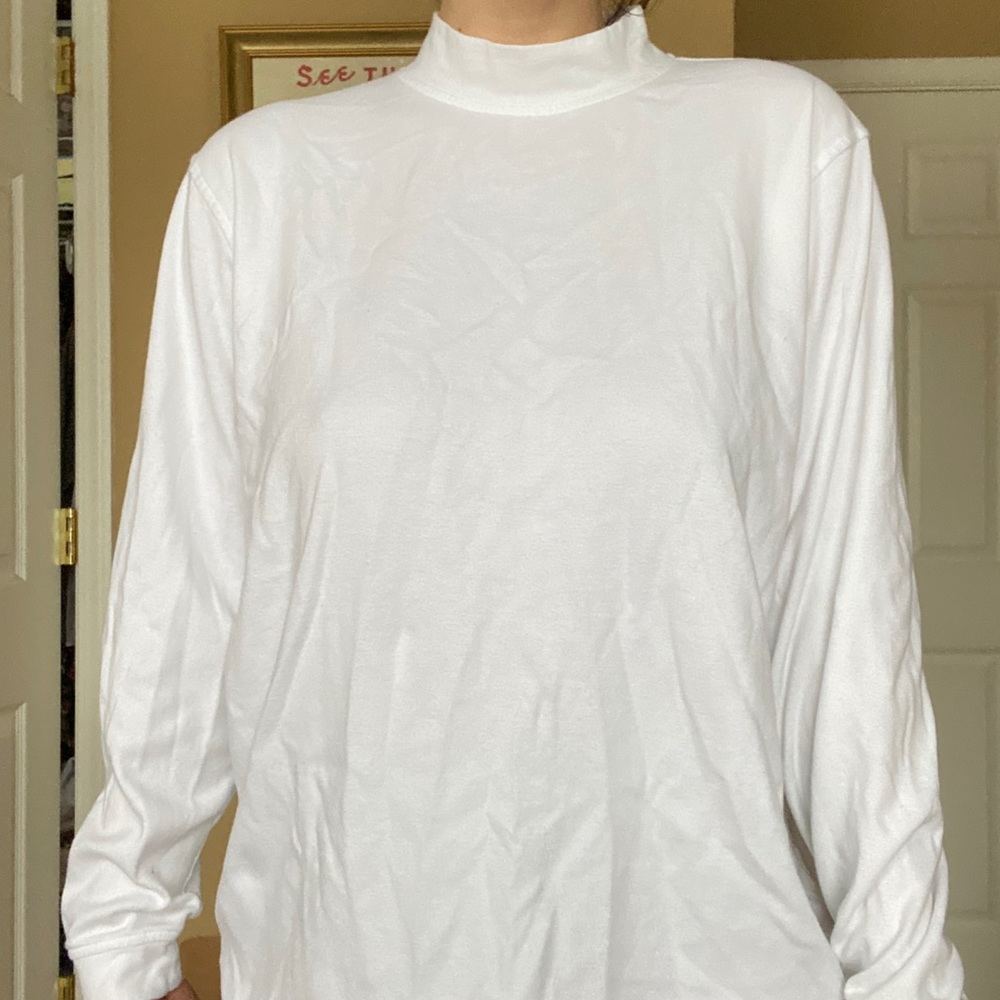 White Turtleneck Mock Neck - Picture 2 of 3